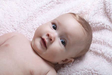 Cute baby girl smilingの写真素材