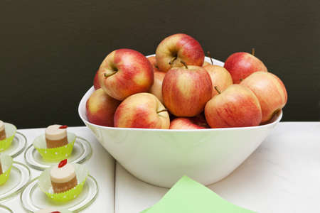 Apples in a bowlの写真素材