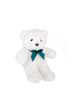 Polar teddy bear isolated on white, side viewの写真素材