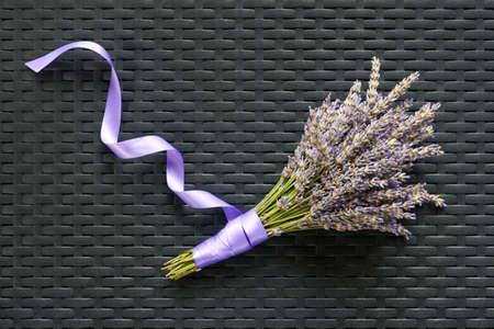 Lavender bouquet on a textured backgroundの写真素材