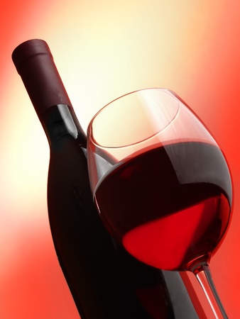 Red wine on the black background の写真素材