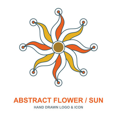 Sun. Hand drawn sun vector illustration. Sun vintage style sketch drawing.のイラスト素材