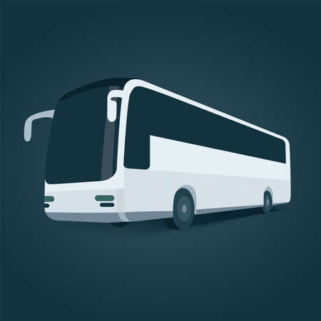 Bus. Realistic bus side view illustration. Coach bus mockup. Part of set.のイラスト素材