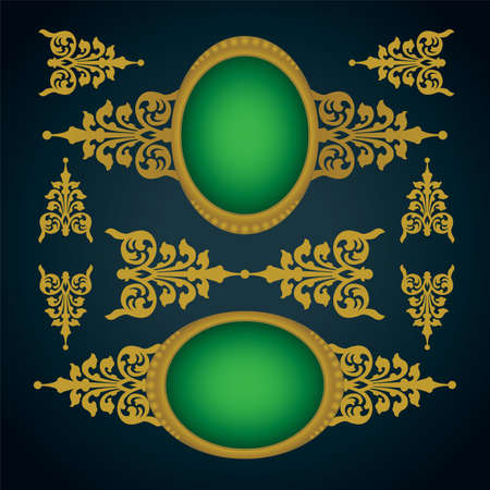 Ornaments. Vintage style vector ornaments, frames and borders. Part of set.のイラスト素材