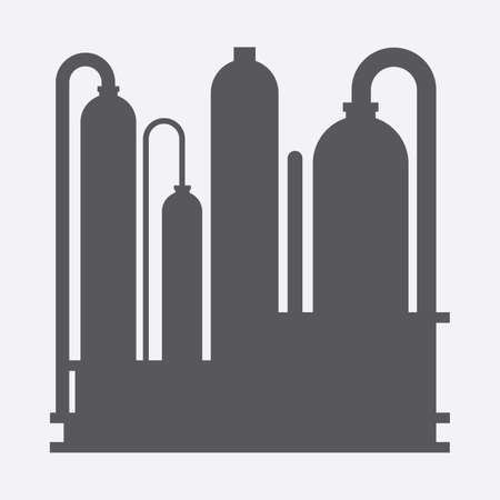 Oil refinery. Oil refinery vector illustration. Oil industry icon. Part of set.のイラスト素材