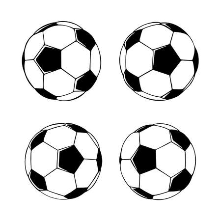 Football ball. Soccer ball hand drawn vector illustration. Ball sketch drawing.のイラスト素材