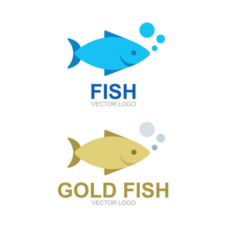 Fish Fish vector illustrations set. Fish simple symbol. Part of set.のイラスト素材
