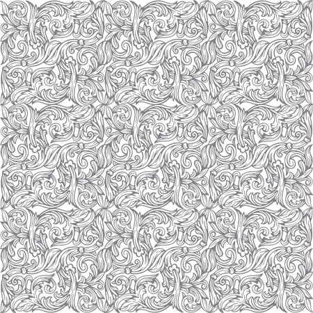 Vintage seamless pattern. Hand drawn baroque victorian ornaments endless texture. Floral ornament...