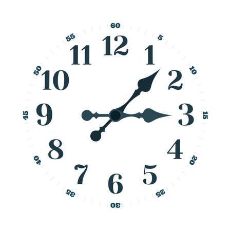 Clock face vector illustration. Time concept. Part of set.のイラスト素材