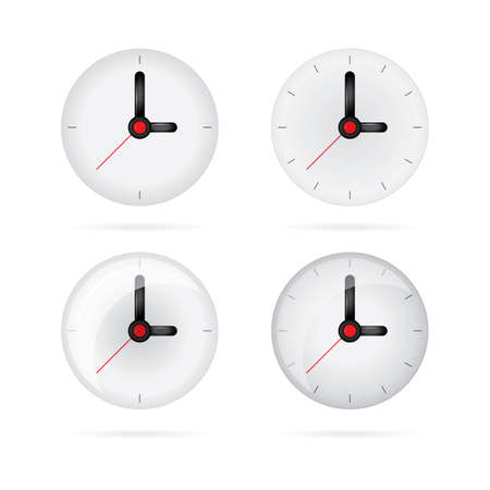 Different style clock faces icons set. Clock face vector illustrations set.のイラスト素材