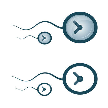 Time flow concept. Sperm shaped watch in motion. Deadline concept.のイラスト素材