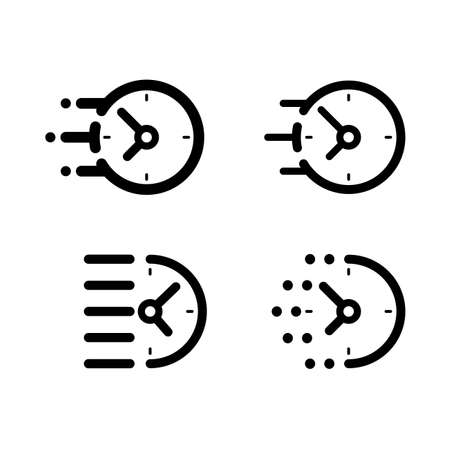 Watch in motion. Deadline concept icons set. Time flow illustrations set.のイラスト素材