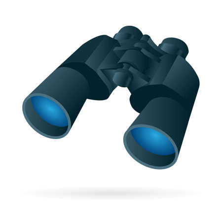 Binocular. Binocular realistic vector illustration. Part of set.のイラスト素材