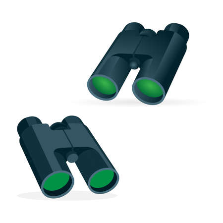 Binocular. Binocular realistic vector illustration. Part of set.のイラスト素材