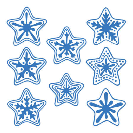 Hand drawn star vector illustrations collection. Part of set.のイラスト素材