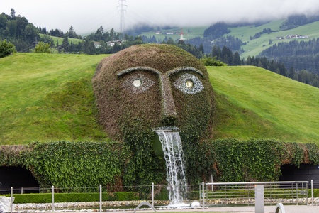 head with fountainの写真素材