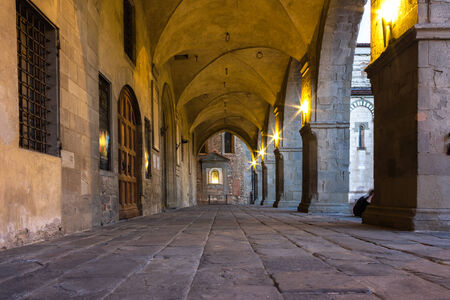 Tuscany, medieval porticoの写真素材