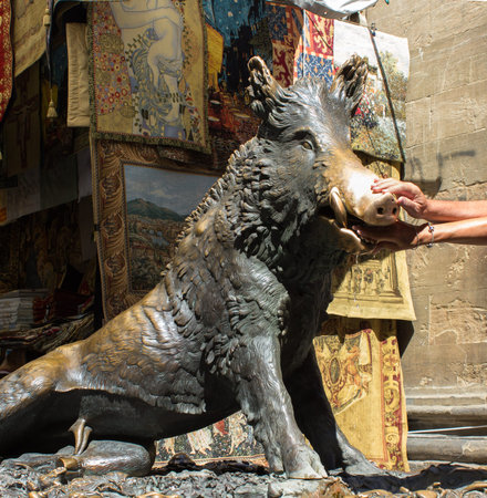 Florence, the statue of the Boarの写真素材