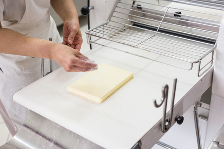 puff pastry used as a base for dessertsの写真素材