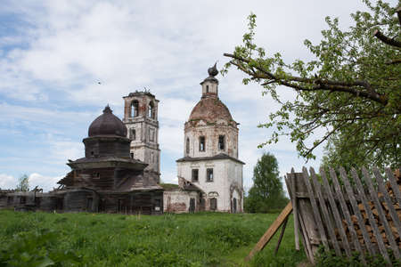 Vologda region, Russia - May 24, 2015: Temple complex. Church of the Holy Cross and the Assumption of Maryのeditorial素材