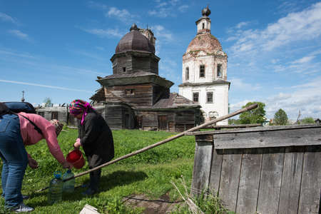 Vologda region, Russia - May 24, 2015: Temple complex. Church of the Holy Cross and the Assumption of Maryのeditorial素材