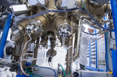 St. Petersburg, Russia-febrary 18, 2012: Alferov-Riber MBE Academy. Educational and research center  of Academic university. Laboratory epitaxial nanotechnology and nanoelectronics.のeditorial素材