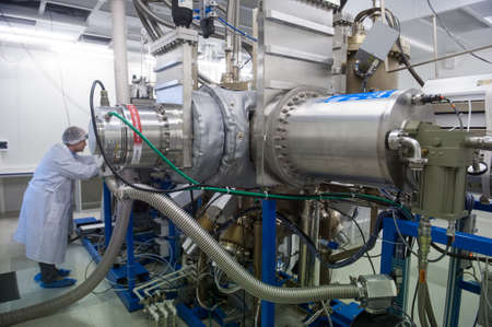 St. Petersburg, Russia-febrary 18, 2012: Alferov-Riber MBE Academy. Educational and research center  of Academic university. Laboratory epitaxial nanotechnology and nanoelectronics.のeditorial素材