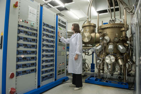 St. Petersburg, Russia-febrary 18, 2012: Alferov-Riber MBE Academy. Educational and research center  of Academic university. Laboratory epitaxial nanotechnology and nanoelectronics.のeditorial素材