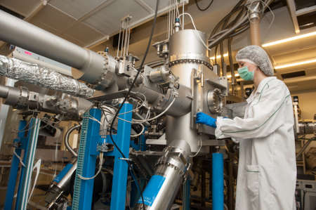 St. Petersburg, Russia-febrary 18, 2012: Alferov-Riber MBE Academy. Educational and research center  of Academic university. Laboratory epitaxial nanotechnology and nanoelectronics.のeditorial素材