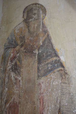 Uglich, Yaroslavl region, Russia - June 1, 2015: Fresco of Epiphany Monasteryのeditorial素材