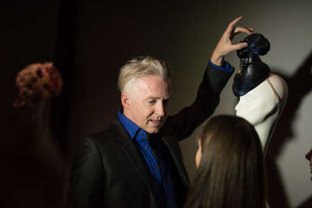 St. Petersburg, Russia - February 5, 2015: Philip Treacy famous modern Irish fashion-hatter at the opening of his exhibitionのeditorial素材