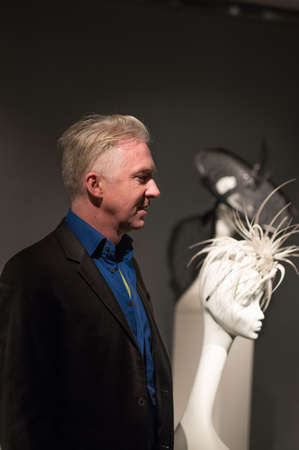 St. Petersburg, Russia - February 5, 2015: Philip Treacy famous modern Irish fashion-hatter at the opening of his exhibitionのeditorial素材