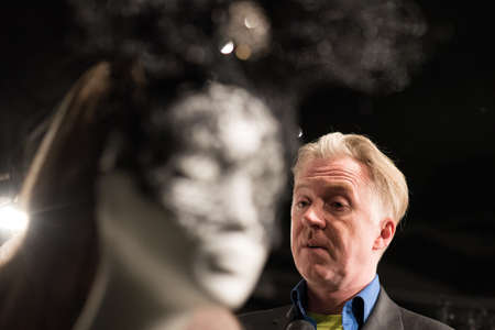 St. Petersburg, Russia - February 5, 2015: Philip Treacy famous modern Irish fashion-hatter at the opening of his exhibitionのeditorial素材