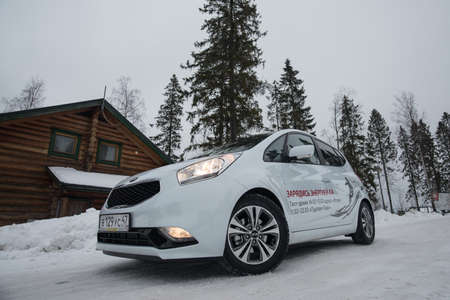 St. Petersburg, Russia - February 14, 2015: Test Drive of KIA Wenga (updated version in 2015)のeditorial素材