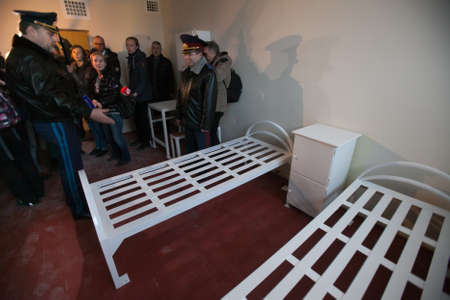 St. Petersburg, Russia December 3, 2015: Federal Penitentiary Service held a press tour for journalists - has introduced a new detention facility "Crosses 2"のeditorial素材