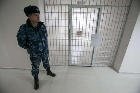 St. Petersburg, Russia December 3, 2015: Federal Penitentiary Service held a press tour for journalists - has introduced a new detention facility "Crosses 2"のeditorial素材