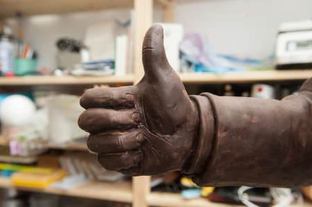 St. Petersburg, Russia - November 27, 2015: Confectioners Company "Master cake" produced 70 kilo statue of President Vladimir Putin to demonstrate on a city holiday of chocolate.のeditorial素材