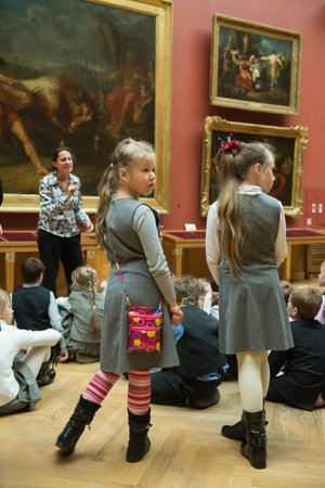 St. Petersburg, Russia - September 21, 2012: Children on an excursion to Russian Museum considered...