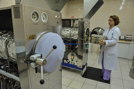 St. Petersburg, Russia - November 13 2015: biochemical laboratory testing of food products...