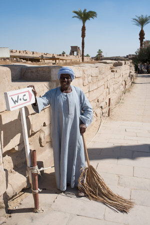 Luxor, Egypt - November 27, 2014: Karnak Temple complex, open-air museum is visited by numerous...