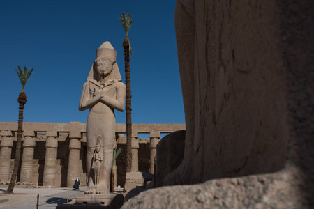 Luxor, Egypt - November 27, 2014: Karnak Temple complex, open-air museum is visited by numerous...