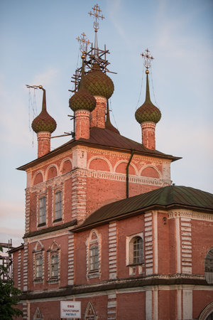 Kashin, Tver, Russia - June 1, 2015: Russian scene: nobody, Ilyinsko-Preobrazhenskaya church in Kashinの写真素材