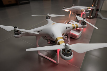 Saint-Petersburg, Russia - March 26, 2016: Presentation of new aviation equipment company DJI