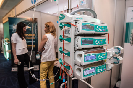 Saint-Petersburg, Russia - June 23, 2016: Exhibition of medical equipment, instruments, medicines to...