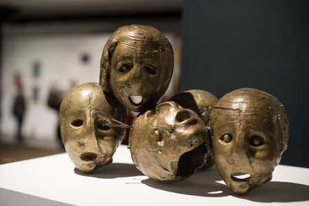 Saint-Petersburg, Russia - November 30, 2016: Exhibition in the Central Exhibition Hall "Manege". Greek art from 1930 to the present day.のeditorial素材