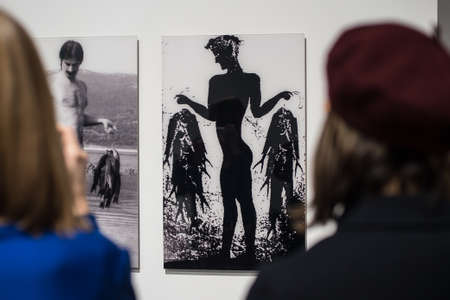 Saint-Petersburg, Russia - November 30, 2016: Exhibition in the Central Exhibition Hall "Manege". Greek art from 1930 to the present day.のeditorial素材