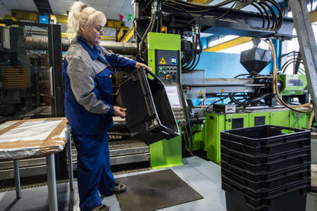Saint-Petersburg, Russia - September 15, 2016: The plant for plastics processing them. "Komsomolskaya Pravda". production area "Research and Production Laboratory of optoelectronics and precision casting."のeditorial素材