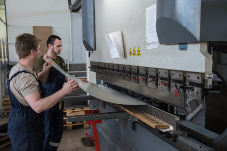 Otradnoe of Leningrad region, Russia - February 14, 2017: The plant "Geser"  produces marine equipment. Manufacture and assembly of metallic sandwich panels for shipsのeditorial素材