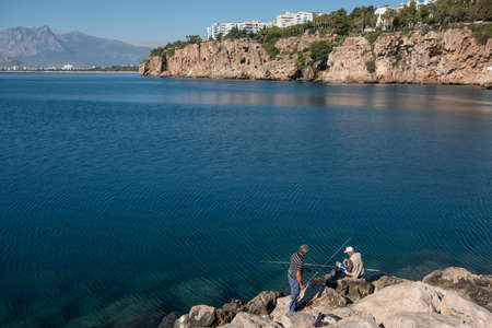 Antalya, Turkey - October 17, 2017: View of the Mediterranean Sea from the city's central park of Karaaliogluのeditorial素材