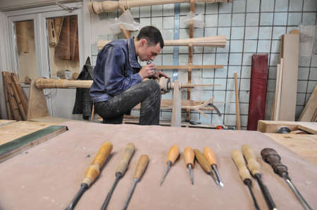 St. Petersburg, Russia - August 8, 2017: A new manufactory for the full cycle of production of a harp musical instrument.のeditorial素材